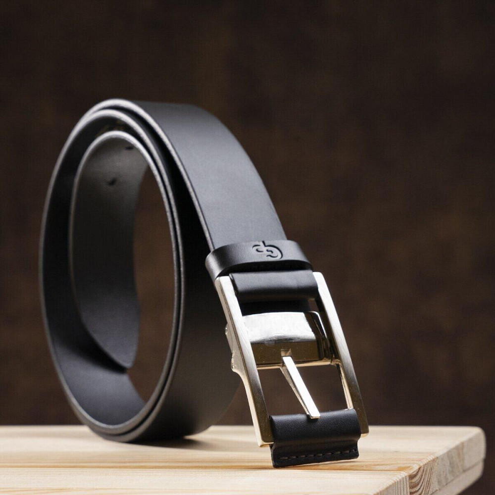 Стильний ремінь під штани GRANDE PELLE 00869 Чорний Київ - фото 6