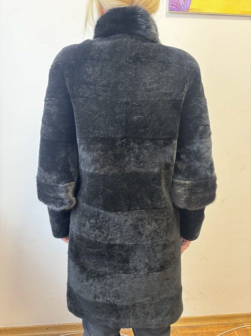 Натуральна Шуба з мутона та норки з відстібними рукавами Луцьк - фото 2