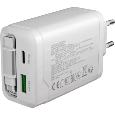 Зарядное устройство Canyon 1xUSB-C PD65W + 1xUSB QC3.0 + cable USB-C to USB-C white (CNS-CURC65ACW) Винница - изображение 12