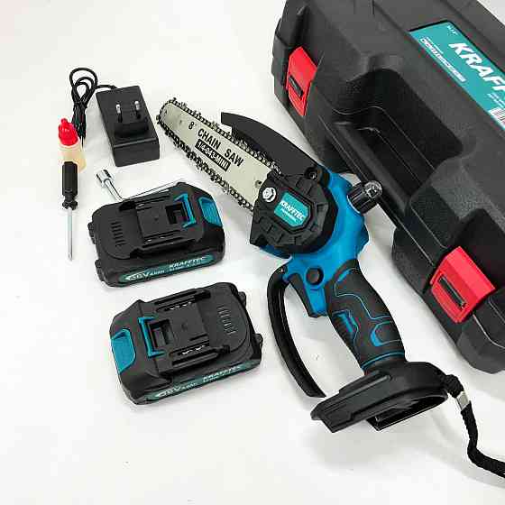 Аккумуляторная пила для точной работы Krafftec 20 см, Электропилы для дома, HW-801 Цепная минипила-сучкорез Киев
