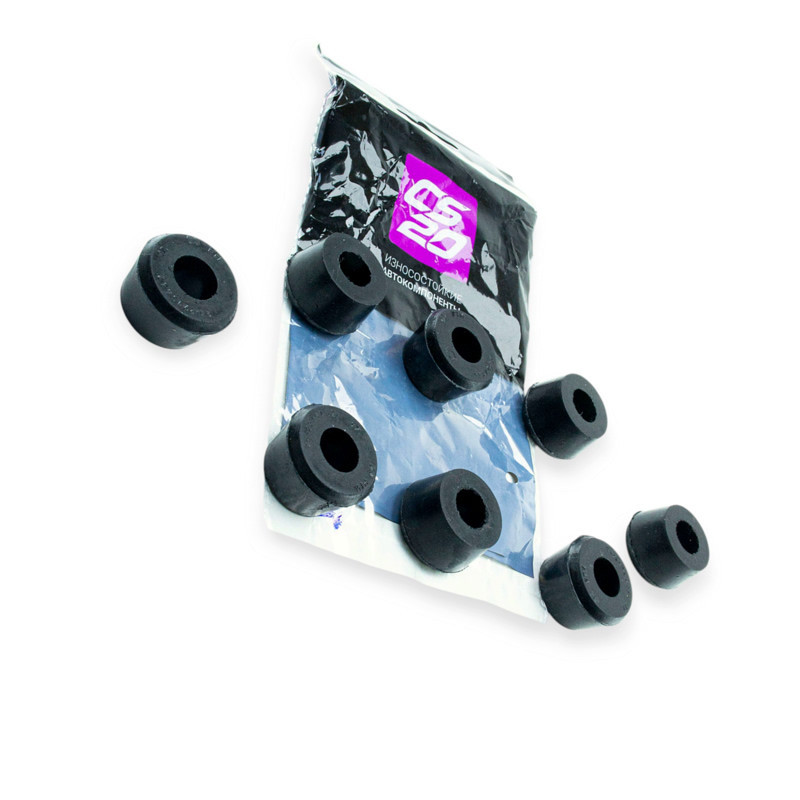 Втулка ГАЗ 24, 3110, 3302, УАЗ 452, 469, 3151 Хантер, 3160 Партіот нижня (к-кт 8 шт) амортизатора Мукачево - фото 1