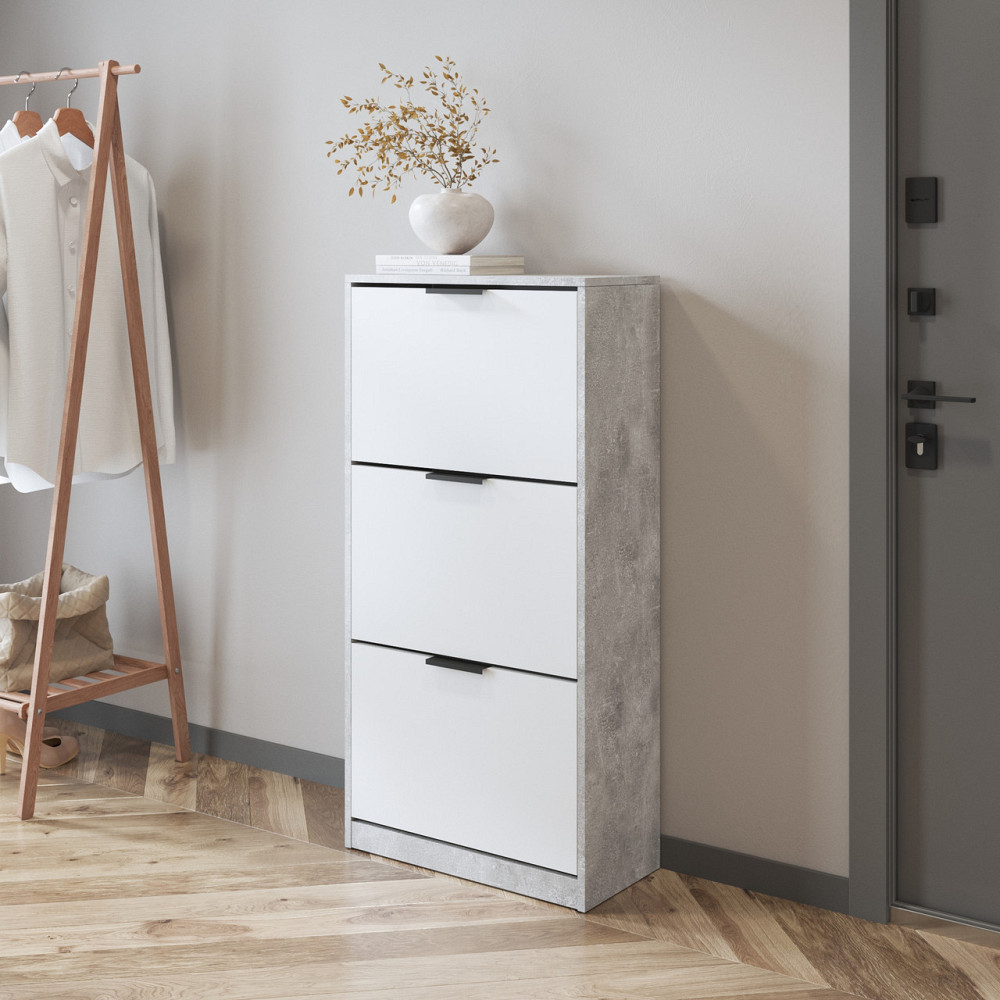 Тумба для взуття VAYS, в передпокій M-45 Бетон-Білий Львів - фото 1