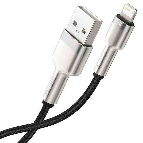 Кабель Baseus Cafule Series Metal Data Cable USB to IP 2.4A 0.25m Black Одеса