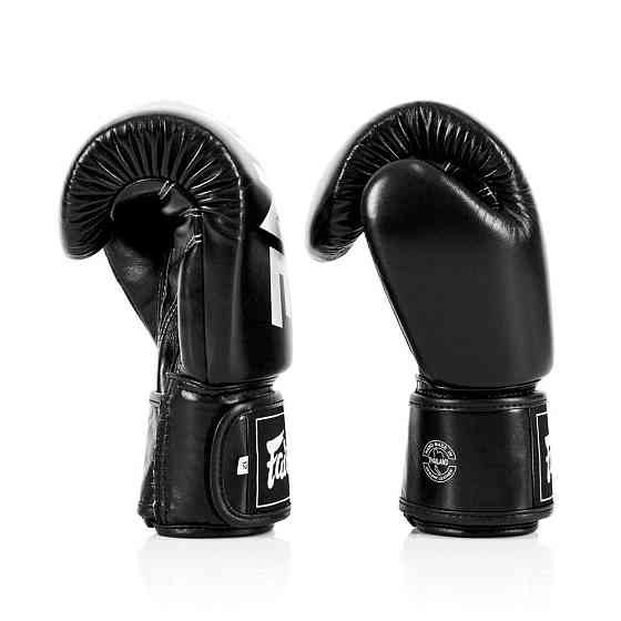 Боксерські рукавиці Fairtex BGV1-ONE (натуральна шкіра) Black 14 унцій (бинти в комплекті) Каменское