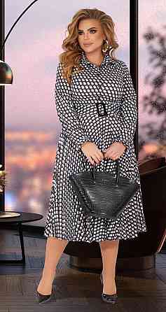 Гарне плаття плісе великого розміру спідницею плісе та поясом (52) Київ