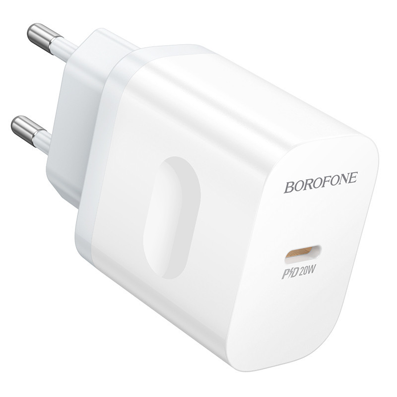 Мережевий зарядний пристрій BOROFONE BA99A Breeze single port PD20W charger White Одеса - фото 3
