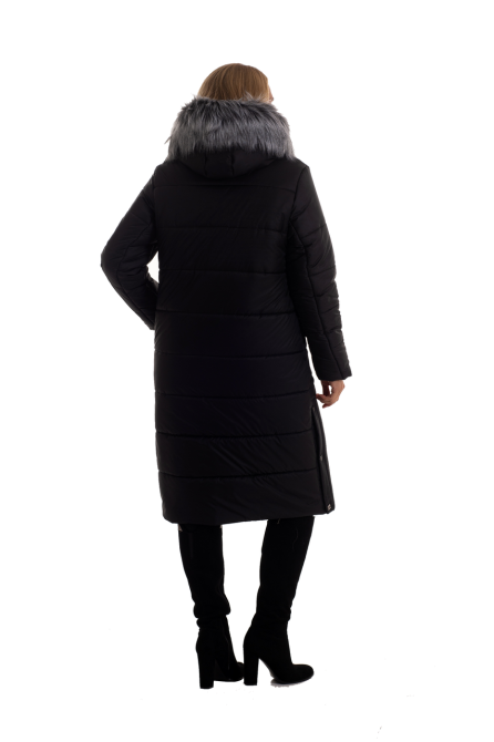 Женское длинное зимние пальто пуховик с  мехом черный. 46-58р Киев - изображение 5