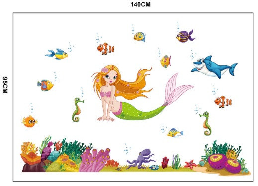 Дитяча наклейка на стіну Русалочка та друзі Київ - фото 3