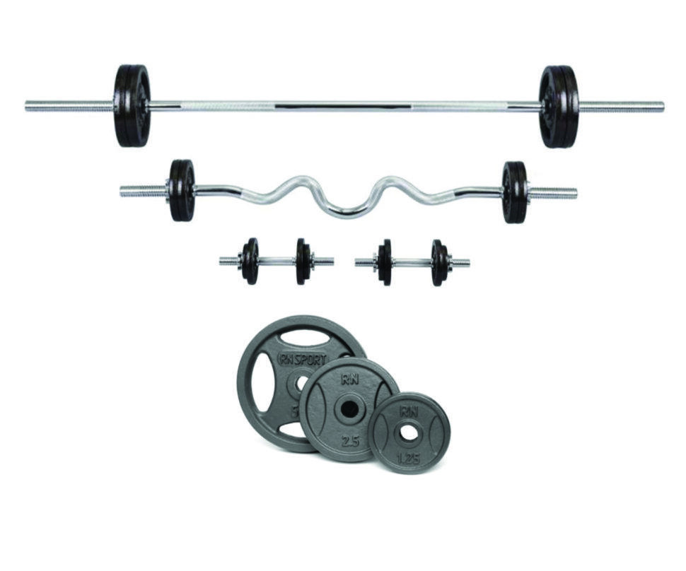 Набор 50 кг Штанга + W-образный гриф + Гантели наборные Гантели, гири, штанги и диски металлические блины Киев - изображение 1