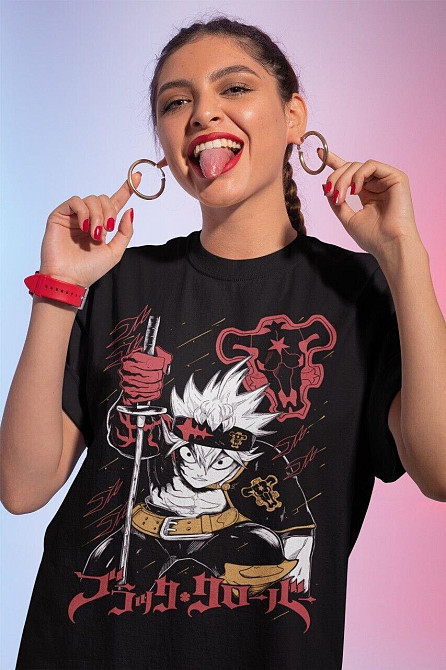 Футболка для мальчика аниме Чёрный клевер оверсайз (рост от 165 до 180 ) Черний AnimeJ0508m Днепр - изображение 2