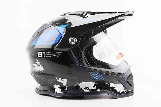 Шолом кросовий/ендуро/АТV зі склом BLD-819-7 М (57-58см), ЧОРНИЙ/СІРО-СИНІЙ Киев