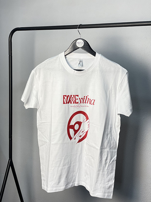 Футболка БОБОЖЕvilna біла з червоним принтом Чорний, M Чернівці - фото 1