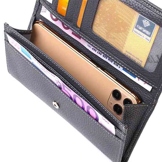 Місткий гаманець для жінок з натуральної шкіри CANPELLINI 21821 Сірий Київ