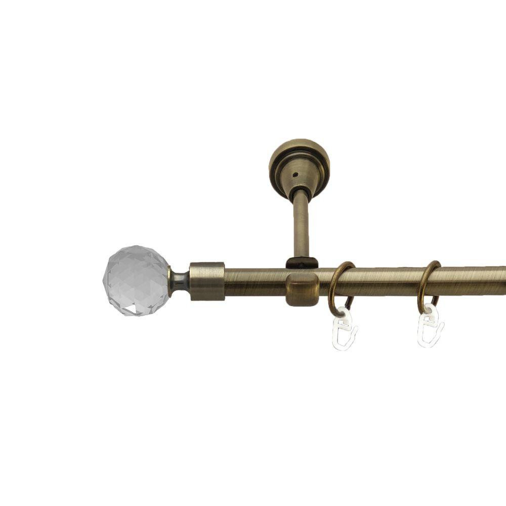 Карниз Orvit Люміера металевий однорядний відкритий гладка труба кільце металеве Антик 16 мм 200 см (00-00017004) Львів - фото 1