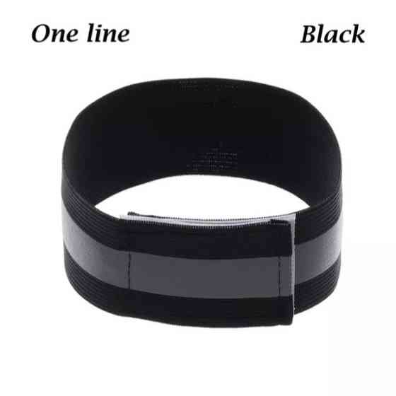 Светоотражающий браслет на одежду 35 на 4 см ​​​​​​​серо-черный Киев