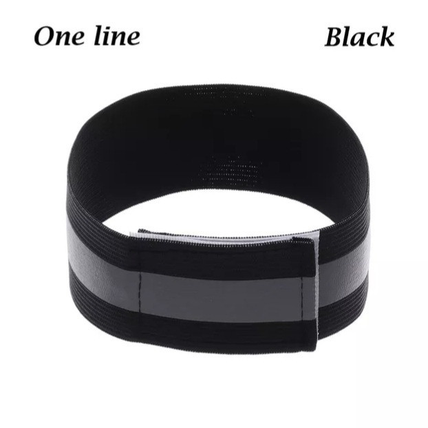 Світловідбиваючий браслет на одяг 35 на 4 см сіро-чорний Київ - фото 1