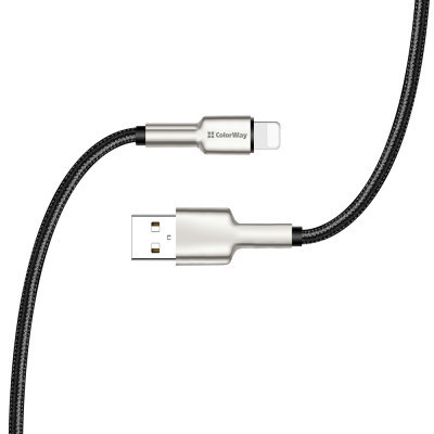 Дата кабель USB 2.0 AM to Lightning 1.0m head metal black ColorWay (CW-CBUL046-BK) Винница - изображение 6