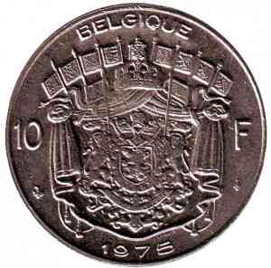 Монета 10 франков. 1975 год, Бельгия. (Belgique) Полтава