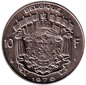 Монета 10 франков. 1975 год, Бельгия. (Belgique) Полтава - photo 1