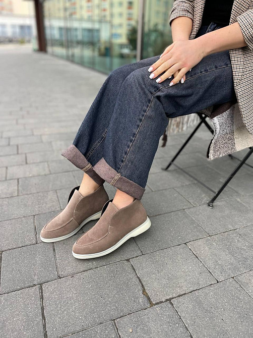 Лоферы женские GREMMY капучино натуральная замша высота от пятки 8 см (207/1) Коломыя - изображение 3