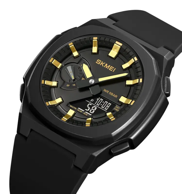 Годинник чоловічий наручний Skmei 2091 (Чорний/Золото/Чорний) Вінниця - фото 3