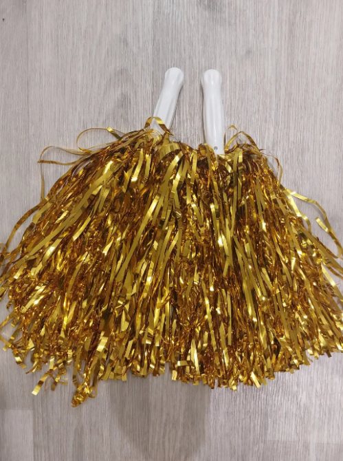 Помпоны для черлидинга детские 2 штуки 31 см золотистый Киев - изображение 2