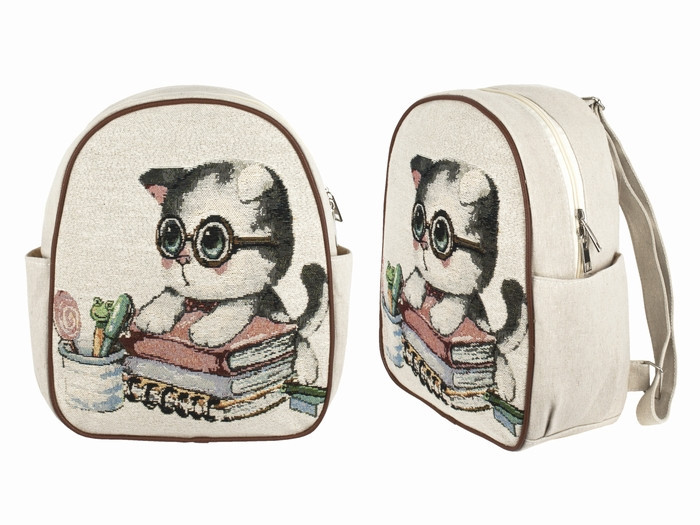 Рюкзак міський полотняний жіночий Котики Київ - фото 1