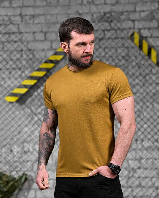 Тактическая потоотводящая футболка мой предохраняет кайот ДЛ7239 Одесса - изображение 3