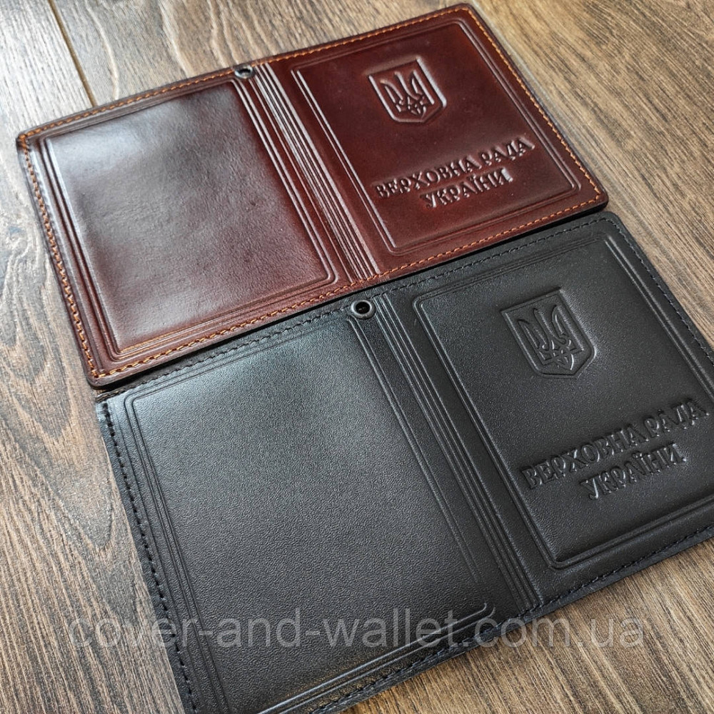 Шкіряна обкладинка Верховна Рада України чорного кольору Київ - фото 7