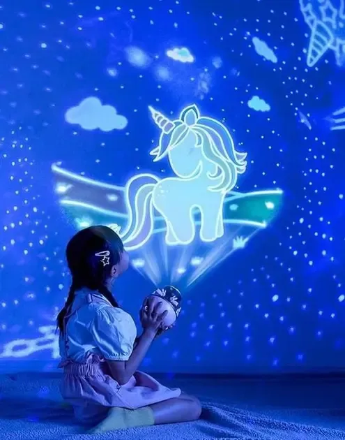 Детский ночник проектор звездного неба Bluetooth Fairy Tale E11 аккумуляторный светильник карусель 6 сменных картинок с LED подсветкой и музыкой Коломыя - изображение 6
