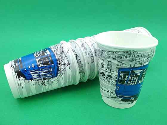 Стакан картонний 2х шаровий 415 мл малюнок (25 шт) Харків