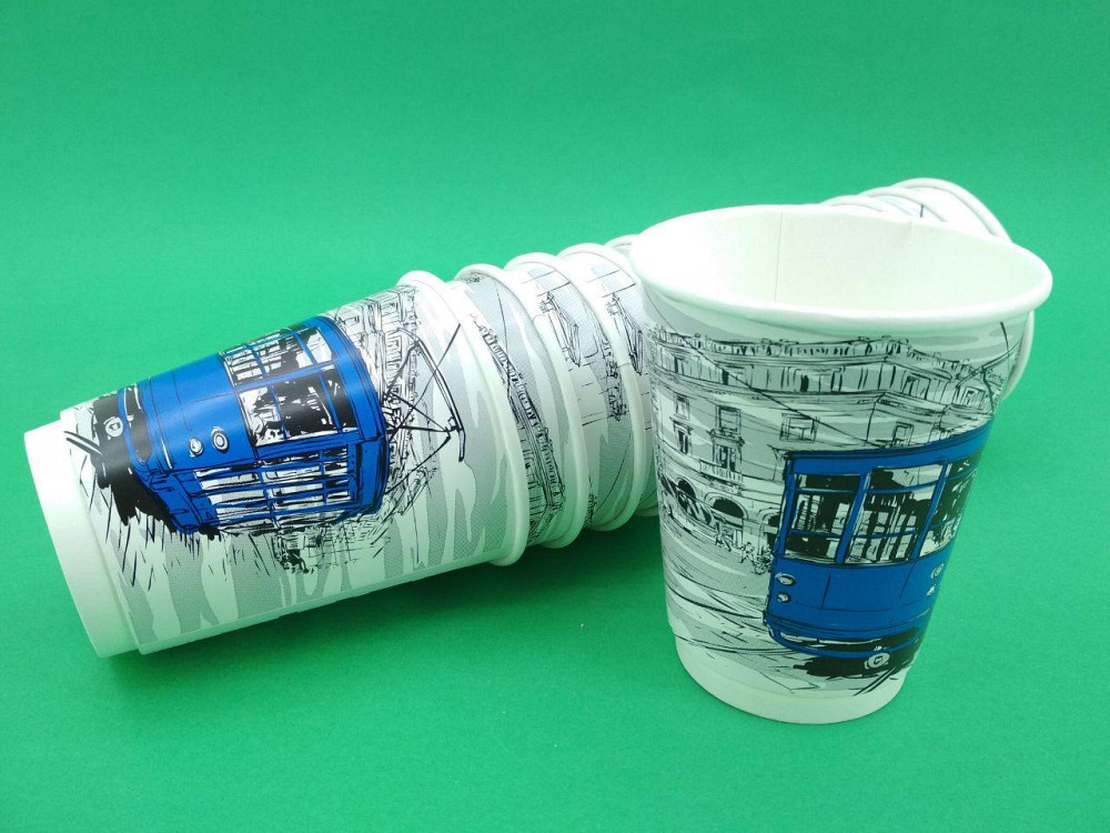 Стакан картонний 2х шаровий 415 мл малюнок (25 шт) Харків - фото 2