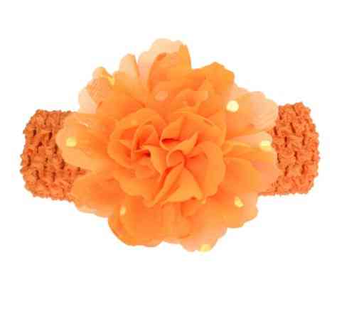 Детская оранжевая повязка на голову - окружность головы около 40-52см, диаметр цветка 9см Киев