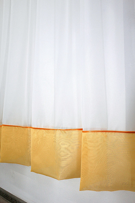 Кухонная занавеска VR-Textil № 047к янтарный с белым 280х170 см (50-094) Киев - изображение 5