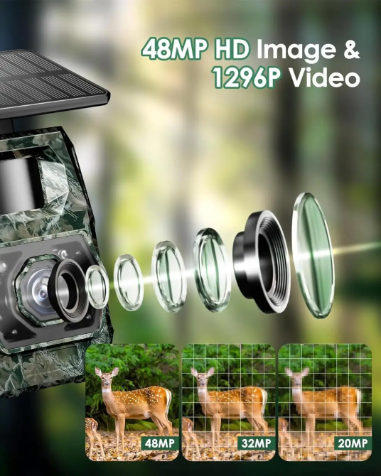 Камера-фотопастка Solar Trail Camera Wi-Fi 6, 48 МП, 1296P, нічне бачення, сонячна панель, акумулятор 5200 мАг, IP66 Київ - фото 7