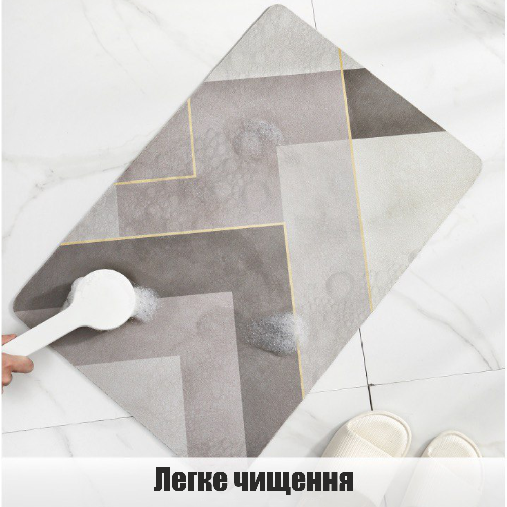 Інноваційний Суперпоглинаючий Діатомітовий Килимок для ванної Aquarius 40х60 см Кава/Сірий Буча - фото 5