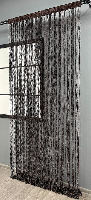 Шторы-нити спираль с люрексом Венге 300х300см 1 шт (61-070) Киев - изображение 4