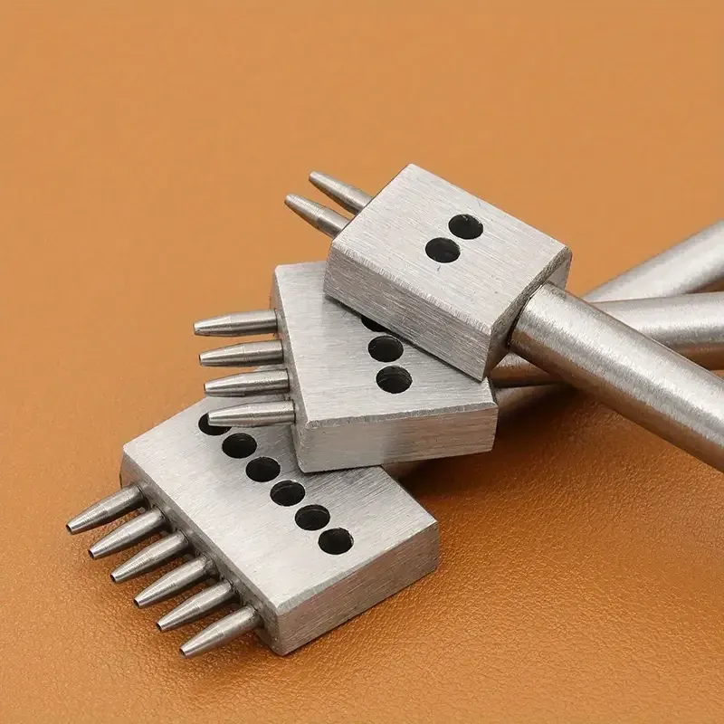 Набор пробойников для кожи 4 шт, ромбовидные отверстия 1–6 зубцов, шаг 3 мм, сталь Киев - изображение 2