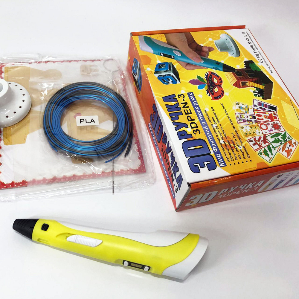 Акумуляторна 3D ручка з вбудованим акумулятором 3D ручка Smart 3D Pen 2 желтая, VT-878 3d pen Київ - фото 3