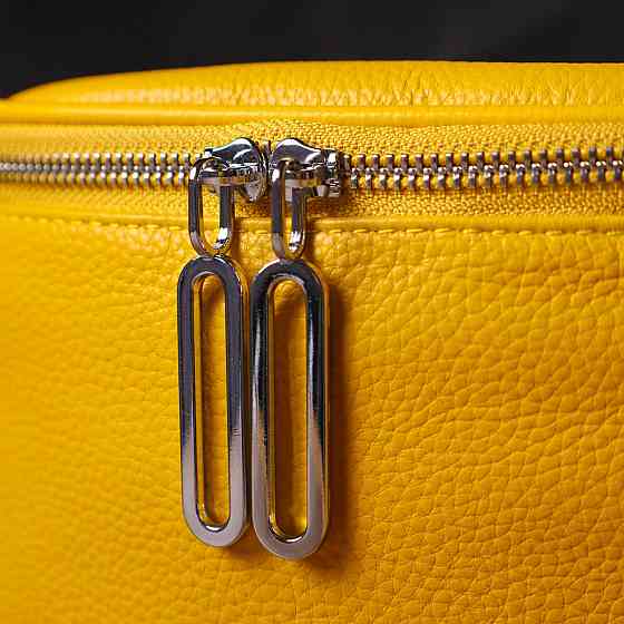 Яскрава жіноча сумка через плече з натуральної шкіри Жовта (Vintage) Київ