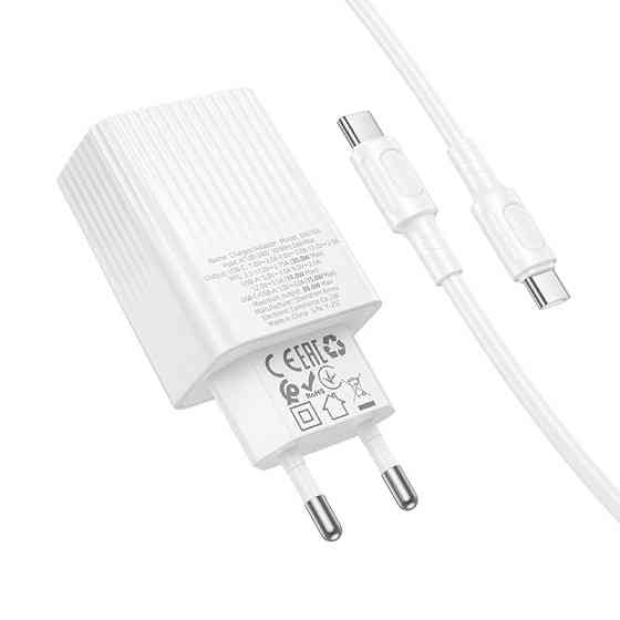 Мережевий зарядний пристрій з кабелем BOROFONE BAS76A Source PD30W+QC3.0 charger set(C to C) White Одеса