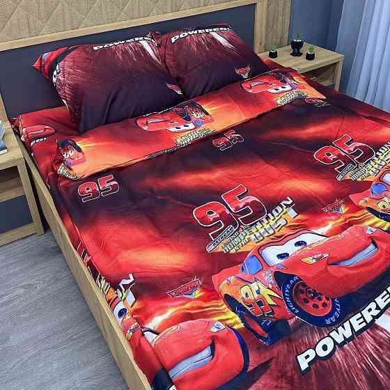 Комплект детского постельного белья Фланель, Koloco Полуторный 150х210 с разноцветным принтом (88-068) Киев