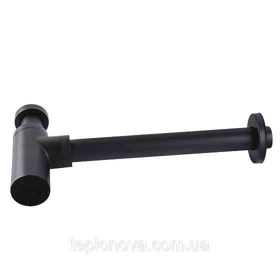 Сифон для раковин цилиндрический Globus Lux GSB-32-125-BB, латунь, 1 1/4″, черный матовый Черновцы