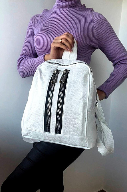 Рюкзак городской женский популярный белый Киев - изображение 4