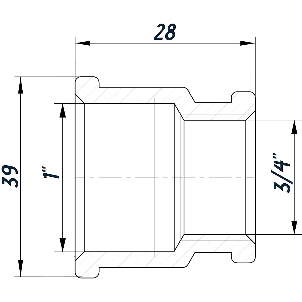 Муфта редукційна 1″х3/4″ВВ нержавіюча SM541S OPTIMUM Тернополь - изображение 3