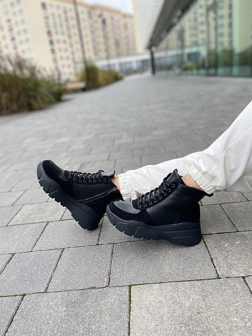 Dino Vittorio Черевики жіночі Dino Vittorio 48-4121-188 чорні (зима, шкіра+замша натуральна) (4 Коломия - фото 10