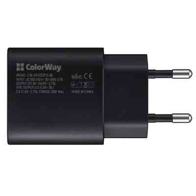 Зарядний пристрій ColorWay Power Delivery Port PPS USB Type-C (25W) black (CW-CHS033PD-BK) Вінниця