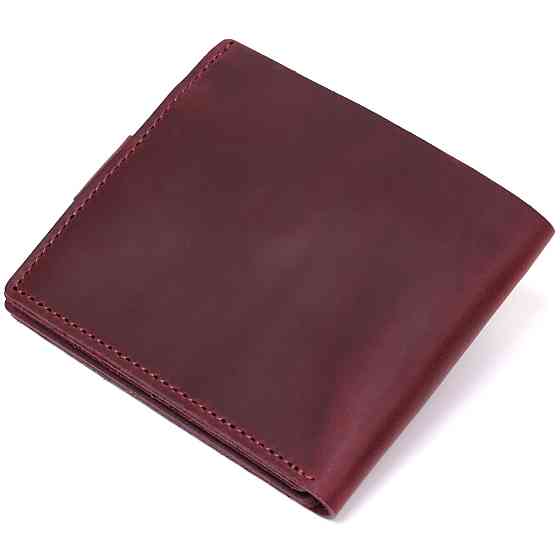 Шкіряне вінтажне портмоне Бордовий (SHVIGEL) Київ