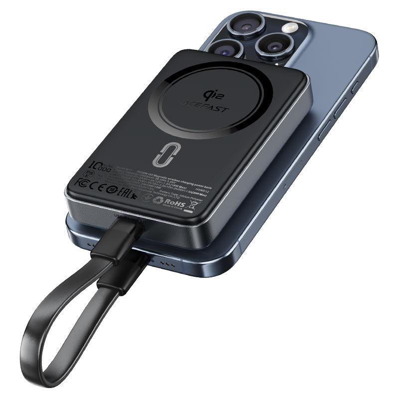 Зовнішній акумулятор ACEFAST M11 PD30W Qi2 magnetic wireless charging power bank 10000 mAh Black Київ - фото 4