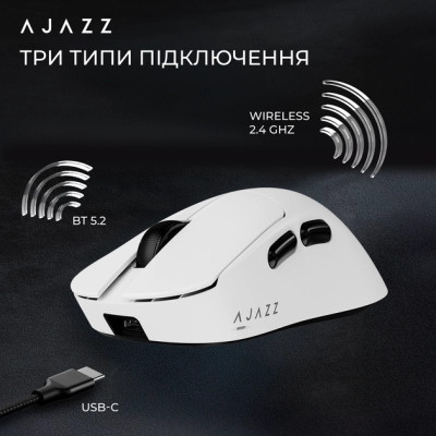 Мышка Ajazz AJ179 V2 MAX Wireless/Bluetooth/USB White (AJ179-V2-MAX-W) Винница - изображение 6
